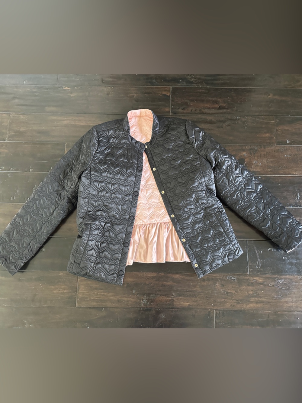 Kate Spade reversible Quilted Black and Pink Women's Jacket M